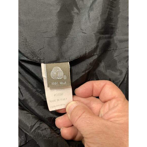 Vintage Calvin Klein Women's Blazer 100% Merino Wool Size 8 Black Long Y2K Work - Picture 9 of 12